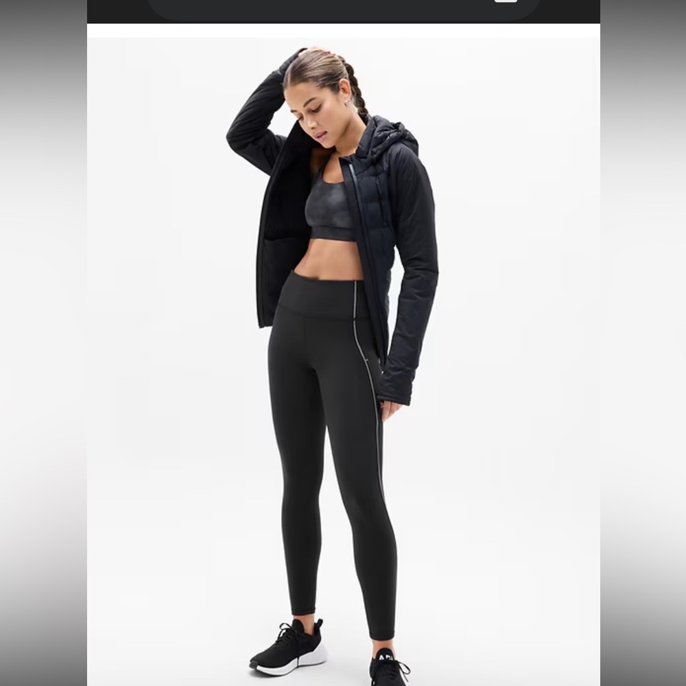 NWT Athleta Rainier Reflective Stripe Tights - Size Small